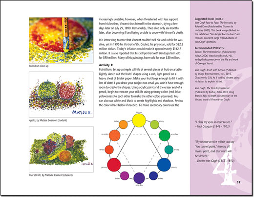 Drawing on History - Sample Page - Homeschool High School Art Curriculum Drawing on History Art Curriculum - Pointillism - Color Theory - Homeschool High School Art Projects