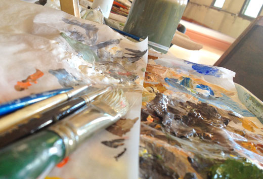 art pallet - homeschool art projects - high school art Independent study art projects - drawing on history - homeschool art curriculum